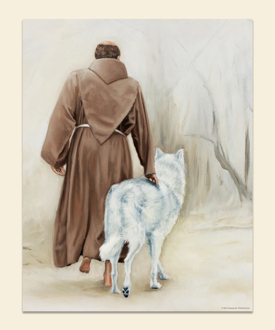 Taming the Wolf St. Francis and Wolf Poster